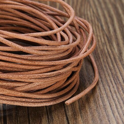 BEADNOVA Genuine Round Leather Cord White Leather Strips for Jewelry Making Bracelet Necklace Beading (11 Yards,1.5mm) in Kuwait