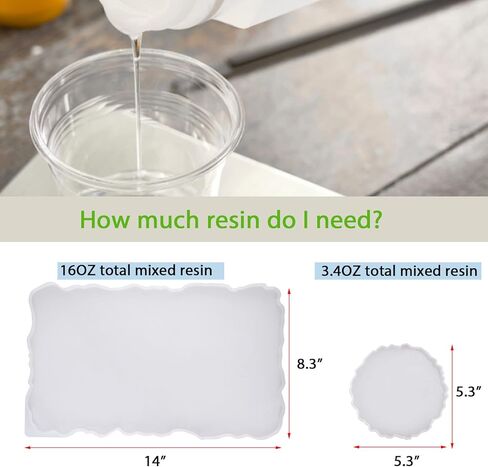 قالب بوشو إكس لارج من السيليكون و3 قطع من الجيود كوستر قوالب لحرف اصنعها بنفسك، قوالب صب الراتينج الإيبوكسي لصنع صينية العقيق الصناعي، لوحة التقديم، ديكورات المنزل in Kuwait