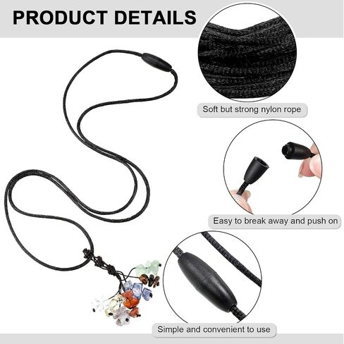 30 Sets Replacement Necklace Cords with Breakaway Clasps Necklace Cord DIY Necklace Cord Nylon Lanyard Cord and Plastic Clasp Buckle Breakaway Safety Clasp for Pendant Necklace (Black) in Kuwait