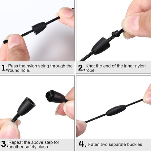 30 Sets Replacement Necklace Cords with Breakaway Clasps Necklace Cord DIY Necklace Cord Nylon Lanyard Cord and Plastic Clasp Buckle Breakaway Safety Clasp for Pendant Necklace (Black) in Kuwait