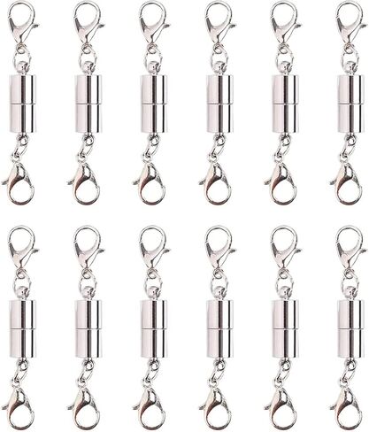 12 قطعة مجوهرات فضية مغناطيسية قفل المشابك قلادة المشابك والإغلاق سوار مشبك جراد البحر موصل لقلادة DIY سوار مستلزمات صناعة المجوهرات in Kuwait