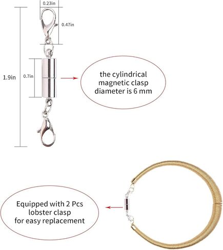 12 قطعة مجوهرات فضية مغناطيسية قفل المشابك قلادة المشابك والإغلاق سوار مشبك جراد البحر موصل لقلادة DIY سوار مستلزمات صناعة المجوهرات in Kuwait
