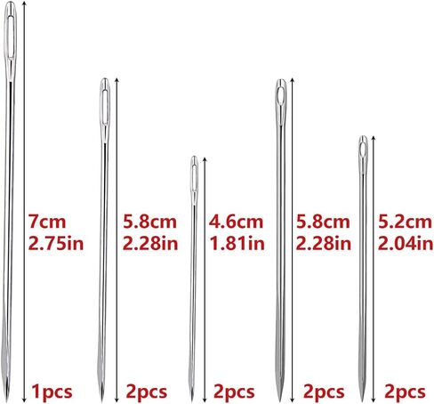 علبة إبرة خشبية واحدة من Mayboos مع إبر الخياطة، تخزين إبر الخياطة لتخزين الإبر الدقيقة والحرف اليدوية مع 4 قطع من إبر الخياطة الجلدية و5 قطع من إبر الخياطة in Kuwait