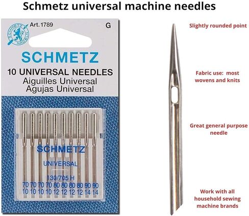 مجموعة متنوعة من إبر آلة الخياطة ذات المقاسات الواحدة، مثالية للقطن والجيرسي، والأقمشة المنسوجة، تناسب ماكينات السينجر والأخ وكينمور وجانوم المنزلية من AGarment ABC in Kuwait