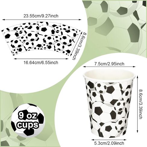 Teling 100 Pieces Sports Party Paper Cups 9oz Disposable Basketball Baseball Football Soccer Golf Party Supplies Paper Drinking Cups for Birthday Decorations Party Favors(Baseball) in Saudi Arabia