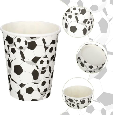 Teling 100 Pieces Sports Party Paper Cups 9oz Disposable Basketball Baseball Football Soccer Golf Party Supplies Paper Drinking Cups for Birthday Decorations Party Favors(Baseball) in Saudi Arabia