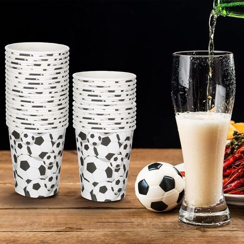 Teling 100 Pieces Sports Party Paper Cups 9oz Disposable Basketball Baseball Football Soccer Golf Party Supplies Paper Drinking Cups for Birthday Decorations Party Favors(Baseball) in Saudi Arabia