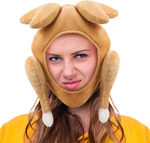 AMOR PRESENT Turkey Hat, Thanksgiving Turkey Cap Roasted Turkey Hats for Thanksgiving Decoration Dress-up Party Cosplay Costume Accessories in Saudi Arabia