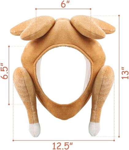 AMOR PRESENT Turkey Hat, Thanksgiving Turkey Cap Roasted Turkey Hats for Thanksgiving Decoration Dress-up Party Cosplay Costume Accessories in Saudi Arabia