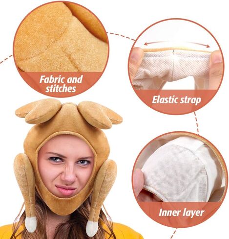 AMOR PRESENT Turkey Hat, Thanksgiving Turkey Cap Roasted Turkey Hats for Thanksgiving Decoration Dress-up Party Cosplay Costume Accessories in Saudi Arabia