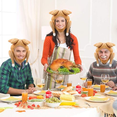 AMOR PRESENT Turkey Hat, Thanksgiving Turkey Cap Roasted Turkey Hats for Thanksgiving Decoration Dress-up Party Cosplay Costume Accessories in Saudi Arabia