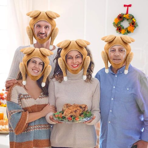 AMOR PRESENT Turkey Hat, Thanksgiving Turkey Cap Roasted Turkey Hats for Thanksgiving Decoration Dress-up Party Cosplay Costume Accessories in Saudi Arabia