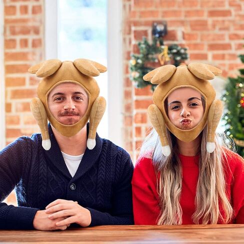 AMOR PRESENT Turkey Hat, Thanksgiving Turkey Cap Roasted Turkey Hats for Thanksgiving Decoration Dress-up Party Cosplay Costume Accessories in Saudi Arabia