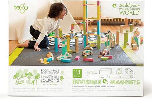 24 Piece Tegu Magnetic Wooden Block Set, Sunset, 1-99 years old in Kuwait
