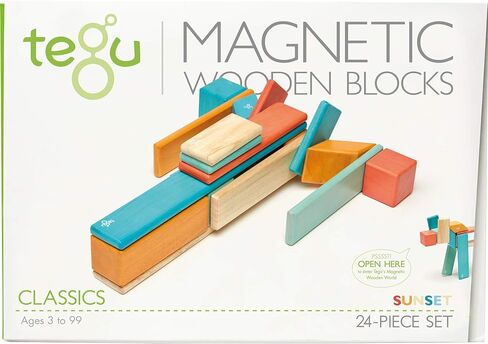 24 Piece Tegu Magnetic Wooden Block Set, Sunset, 1-99 years old in Kuwait
