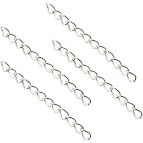 Tail Extender Chain 100PCS Silver 50 x 4mm Chain Extension Tails for DIY Jewelry Making in Kuwait