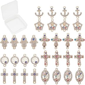 SUNNYCLUE Tibetan Style Rosary Cross Charms and Center Miraculous Medal Easter Vintage Cross Crucifix Pendants Oval Chandelier Links Bronze Connector Charm for Rosary Bead Necklace Making Supplies in Kuwait