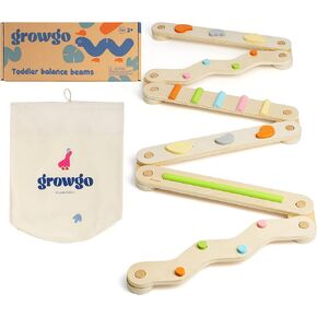 GROWGO Montessori Toddler Balance Beam for Kids 3-5 - Set of 6 Wooden Balance Beam for Toddlers 3+, Indoor Balance Logs Hard Balance Beam, Montessori Furnitures, Wooden Balance Toys Kids Balance Beam in Kuwait