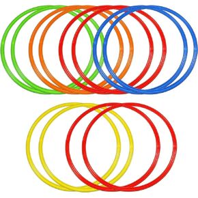 Libima Obstacle Course Ring Set Exercise Hoop Large Hoop Plastic Toys Playground Toys for Gymnastics Practice Party Games Educational Activities Holiday Decor, 5 Colors(12 Pcs,15.8 Inch)