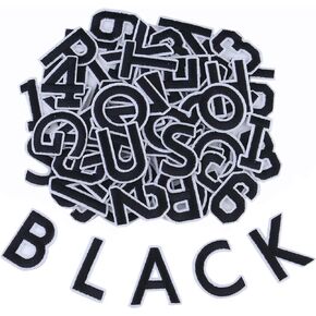 Iron on Letter and Numbers Patches 72 Pieces, Letter Patches Alphabet Embroidered Patch A-Z,Numbers 0-9 for DIY Accessories Hats Shirts Jeans Socks Bags Dress (White)