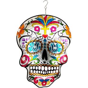 FONMY Sugar Skull Wind Spinner Cat 12inch 3D Stainless Steel Wind Sculpture Worth Gift Christmas Decor.Hanging Mandala Kitten Skull Wind Spinners Metal Yard Art Garden Decoration Indoor/Outdoor Décor in Kuwait