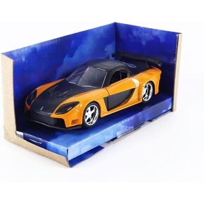 جادا تويز نموذج سيارة مازدا RX-7 RHD باللون البرتقالي المعدني والاسود من فيلم فاست اند فيوريوس 1/32 من هانز in Kuwait