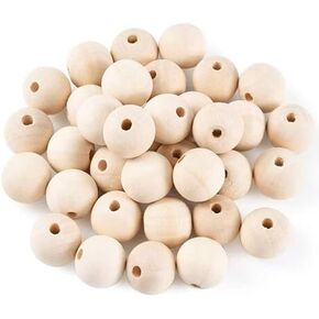 300Pcs 8mm Wooden Spacer Beads - Round Unfinished Natural Wood Loose Beads in Kuwait