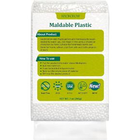 HACKCHOW Moldable Plastic, Polycrystalline Plastic - 14 OZ, Reusable Polymorph Pellets (White)- Molten Plastic Pellets for DIY Crafts and Building Models. in Saudi Arabia