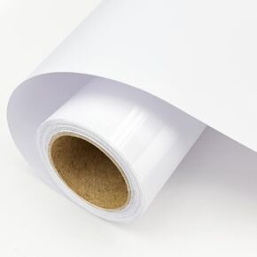 Glossy White Permanent Vinyl, 12'' X 11FT Adhesive Vinyl, Durable Vinyl Roll for Decor Sticker, Car Decal, Scrapbooking, Signs, Glossy & Waterproof