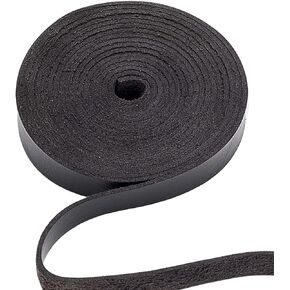 GORGECRAFT PU Black Leather Strap 0.5 Inch Wide 79 Inch Long Lychee Pattern Faux Leather Belt Strips Wrap Single Sided Flat Cord for DIY Crafts Projects Clothing Wrapping Making Bag Furniture Handles