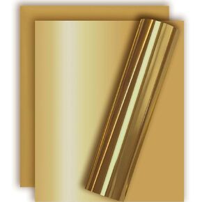 Gold Iron on Vinyl Foil HTV Heat Transfer Vinyl for T-Shirt 12" X 10"(Pack of 3)