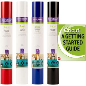 Cricut Everyday StrongBond HTV Iron-On Vinyl Bundle - Create Custom Apparel, Shirts and Bags, Heat Transfer Rolls for DIY Ironing Projects, Easy to Weed Vinyl, Iron-On Bundle for Heat Press Machines