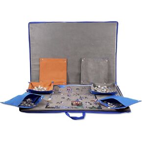 Jigsaw Puzzle Case – 1500 Piece Puzzle Table Tray Portable Puzzle Non Slip Storage Case with Handles and Sorting Trays in Kuwait