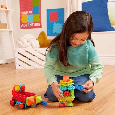 باتات - كتل ذات شعيرات - مكعبات بناء متشابكة من STEM - مجموعة لعب 50 قطعة - ألعاب تنموية للأطفال الصغار والأطفال - دلو البناء الأساسي - سنتان + in Kuwait