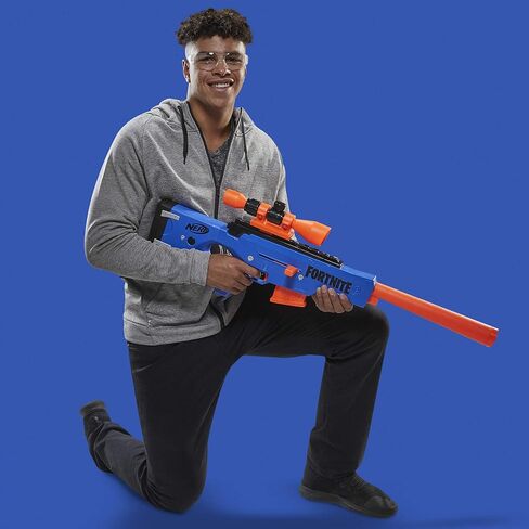 Nerf Fortnite BASR-R Bolt Action Blaster - Includes 3 Bush Targets, Removable Scope, Removable 6-Dart Clip, 6 Official Elite Darts (Amazon Exclusive) in Saudi Arabia