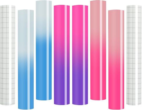 OFFNOVA Cold Color Changing Vinyl Permanent Adhesive Vinyl for Cricut, 3 Colors-12" x 12" Vinyl Sheets +2 Transfer Tape Sheets Sensitive to Cold Vinyl for Stickers Decals Cups Water Bottles in Saudi Arabia