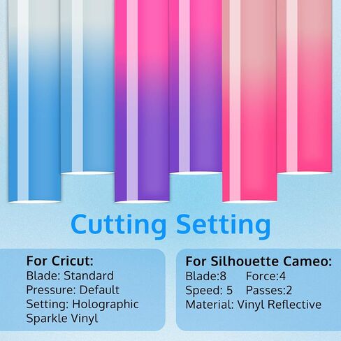 OFFNOVA Cold Color Changing Vinyl Permanent Adhesive Vinyl for Cricut, 3 Colors-12" x 12" Vinyl Sheets +2 Transfer Tape Sheets Sensitive to Cold Vinyl for Stickers Decals Cups Water Bottles in Saudi Arabia