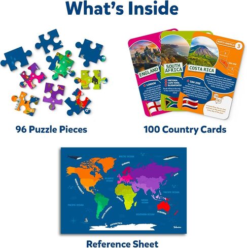 Skillmatics United States Map Puzzle - 75 Piece Jigsaw Puzzle, Educational Toy, Geography for Kids, 250+ Facts About The States of America, Gifts for Boys & Girls Ages 6 to 12 in Kuwait
