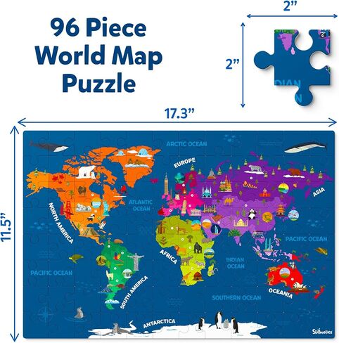 Skillmatics United States Map Puzzle - 75 Piece Jigsaw Puzzle, Educational Toy, Geography for Kids, 250+ Facts About The States of America, Gifts for Boys & Girls Ages 6 to 12 in Kuwait