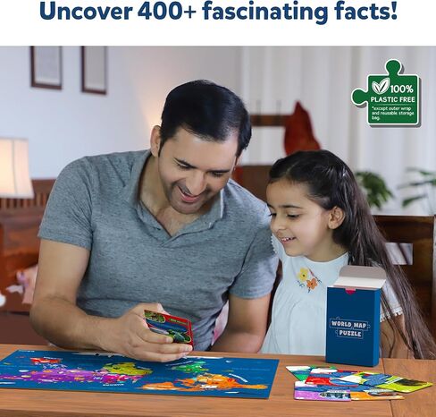 Skillmatics United States Map Puzzle - 75 Piece Jigsaw Puzzle, Educational Toy, Geography for Kids, 250+ Facts About The States of America, Gifts for Boys & Girls Ages 6 to 12 in Kuwait