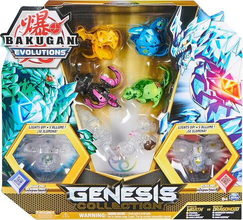 Bakugan Evolutions, Bakugan Genesis Collection Pack, 2 Light Up Action Figures, 4 Exclusive Bakugan, 2 Nanogan, 8 Bakugan Cards and 4 BakuCores, Kids Toys for Boys Ages 6 and Up in Saudi Arabia