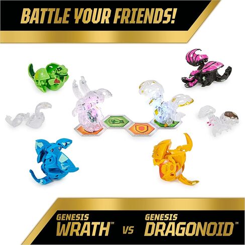 Bakugan Evolutions, Bakugan Genesis Collection Pack, 2 Light Up Action Figures, 4 Exclusive Bakugan, 2 Nanogan, 8 Bakugan Cards and 4 BakuCores, Kids Toys for Boys Ages 6 and Up in Saudi Arabia