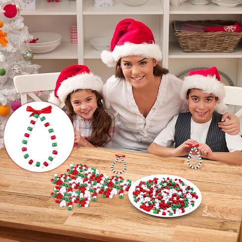 ويستن فلا 1000 قطعة من خرز بوني للكريسماس، خرز بلاستيكي للحرف اليدوية متنوعة غير شفافة لتزيين المنزل والحرف اليدوية (3 الوان) in Kuwait