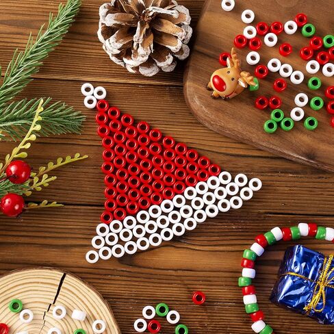 ويستن فلا 1000 قطعة من خرز بوني للكريسماس، خرز بلاستيكي للحرف اليدوية متنوعة غير شفافة لتزيين المنزل والحرف اليدوية (3 الوان) in Kuwait