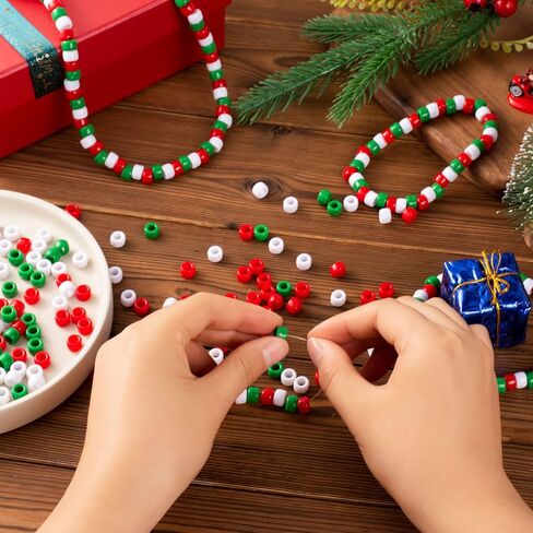 ويستن فلا 1000 قطعة من خرز بوني للكريسماس، خرز بلاستيكي للحرف اليدوية متنوعة غير شفافة لتزيين المنزل والحرف اليدوية (3 الوان) in Kuwait