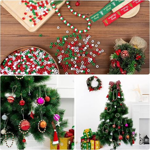 ويستن فلا 1000 قطعة من خرز بوني للكريسماس، خرز بلاستيكي للحرف اليدوية متنوعة غير شفافة لتزيين المنزل والحرف اليدوية (3 الوان) in Kuwait