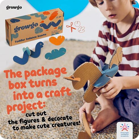 GROWGO Montessori Toddler Balance Beam for Kids 3-5 - Set of 6 Wooden Balance Beam for Toddlers 3+, Indoor Balance Logs Hard Balance Beam, Montessori Furnitures, Wooden Balance Toys Kids Balance Beam in Kuwait