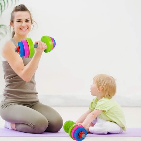 ألعاب راينبو توفراج الدامبل - مجموعة معدات تمارين الأطفال - مجموعة أدوات تمرين الأطفال - أوزان للتمرين - دمبل قابل للتعديل محشو برمال الشاطئ أو الماء in Kuwait