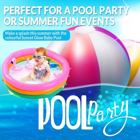 6 Pack Kiddie Pool for Toddler 34 x 10 Inch Inflatable Kids Swimming Pool Small Baby Pool Blow up 3 Rings Round Baby Padding Pool for Indoor and Outdoor Water Game Play Center (Bright Style) in Saudi Arabia