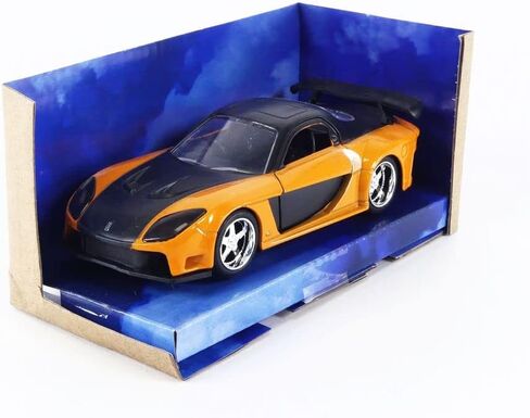 جادا تويز نموذج سيارة مازدا RX-7 RHD باللون البرتقالي المعدني والاسود من فيلم فاست اند فيوريوس 1/32 من هانز in Saudi Arabia